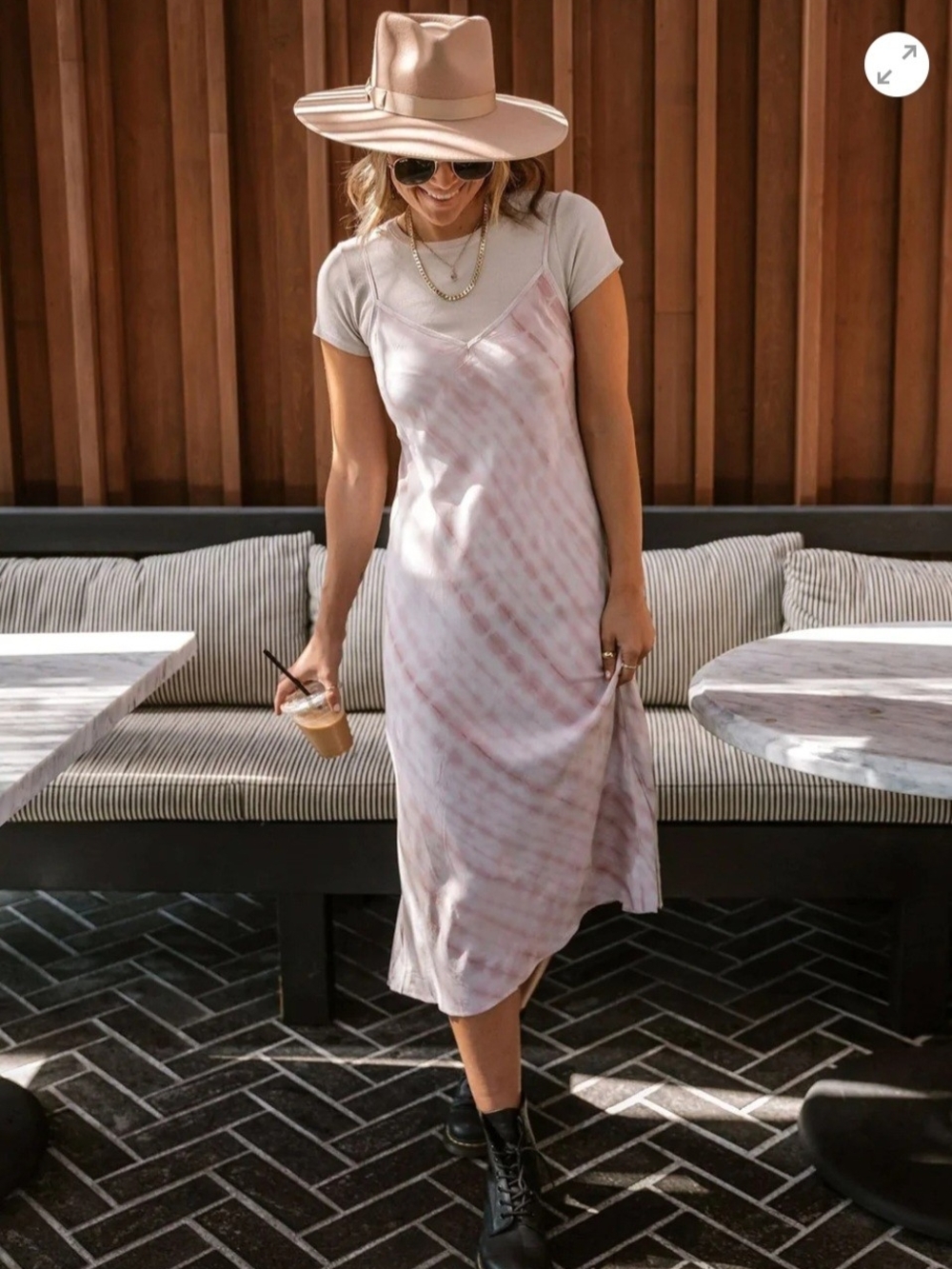 lovestitch Rose Tie-Dye Slip Midi Slip Dress